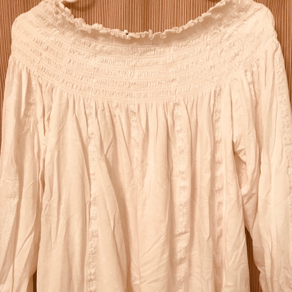 Off shoulder top by Ralph Lauren.